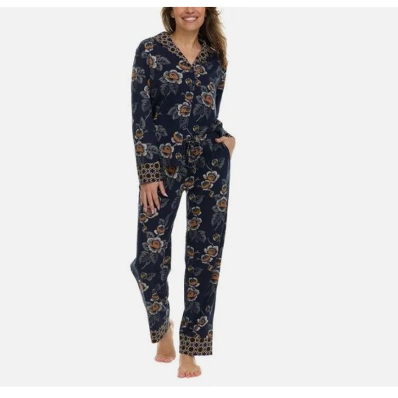 Vera Bradley Other - Vera Bradley Women's Notch Collar pajama PJ sets Blue (Dottie Leaf Floral)